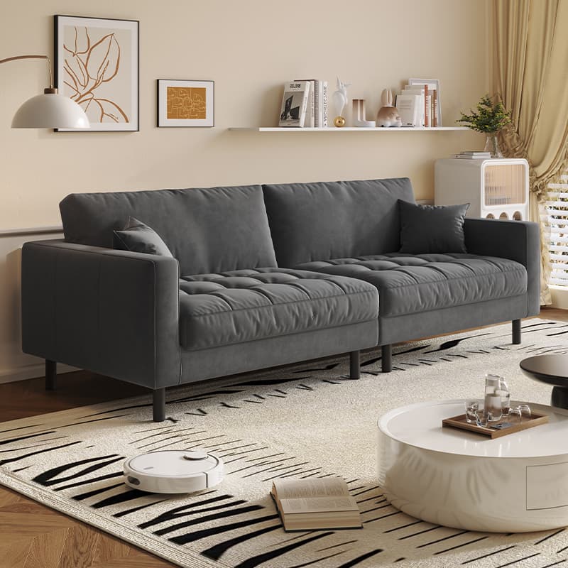 Tear Resistant Standard Sofa with Pu Upholstery in Grey/Light Green/Auburn - image 5