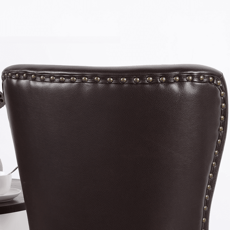 Vintage Secure Bordered Button-tufted Upholstered Side Chair with Wingbacked Chair, Nailhead Detailing and Foot Pads - image 11