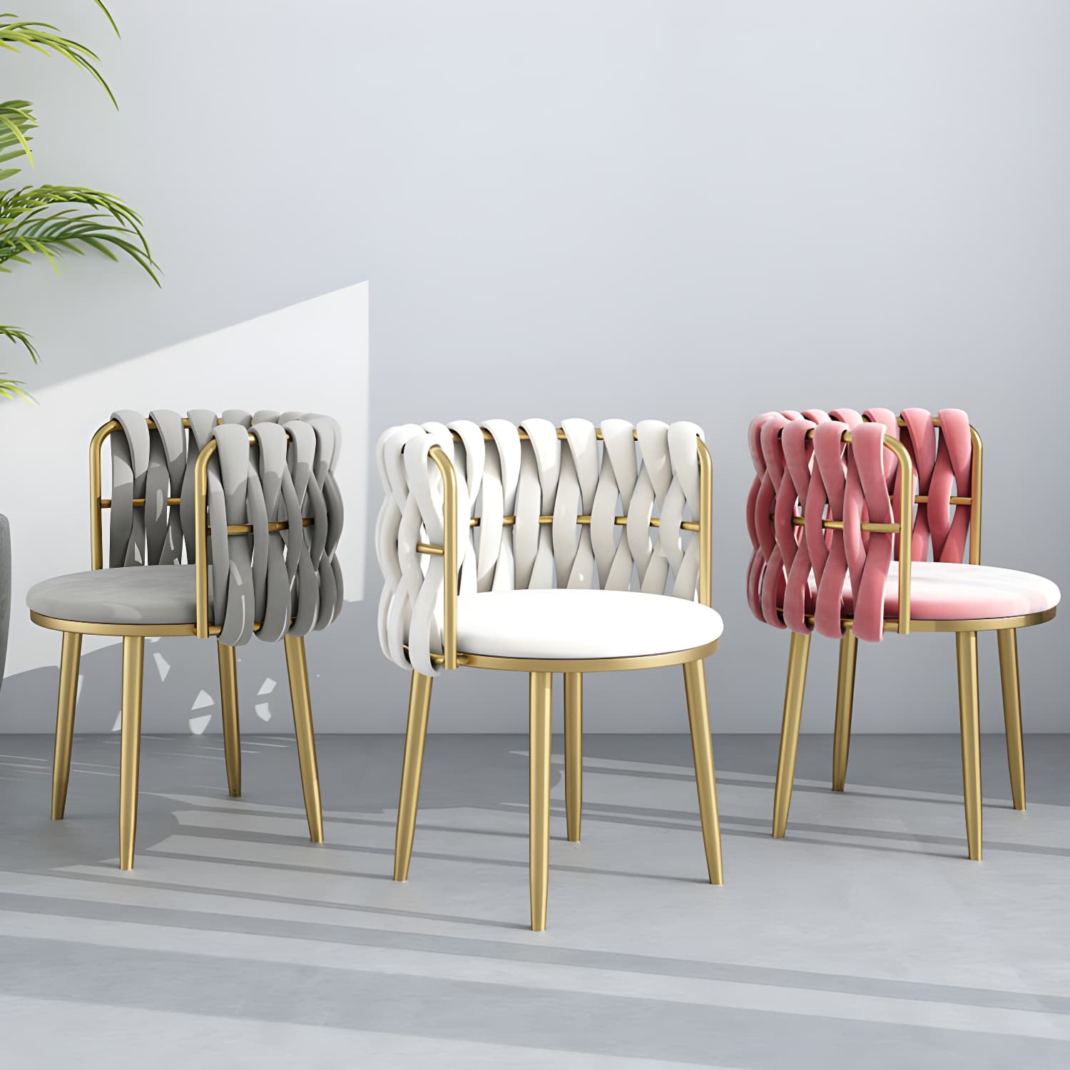 Nordic Metal Dining Room Chairs Velvet Armless Dining Chairs for Restaurant - image 10