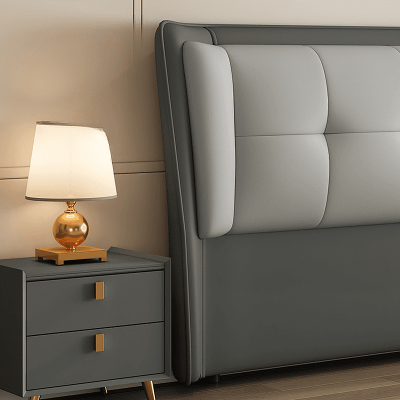 Trendy Panel Headboard with No Distressing, Piled Tufted Rectangle Design for King/Full Bed, Featuring Sponge Upholstery and Standard Height - image 10