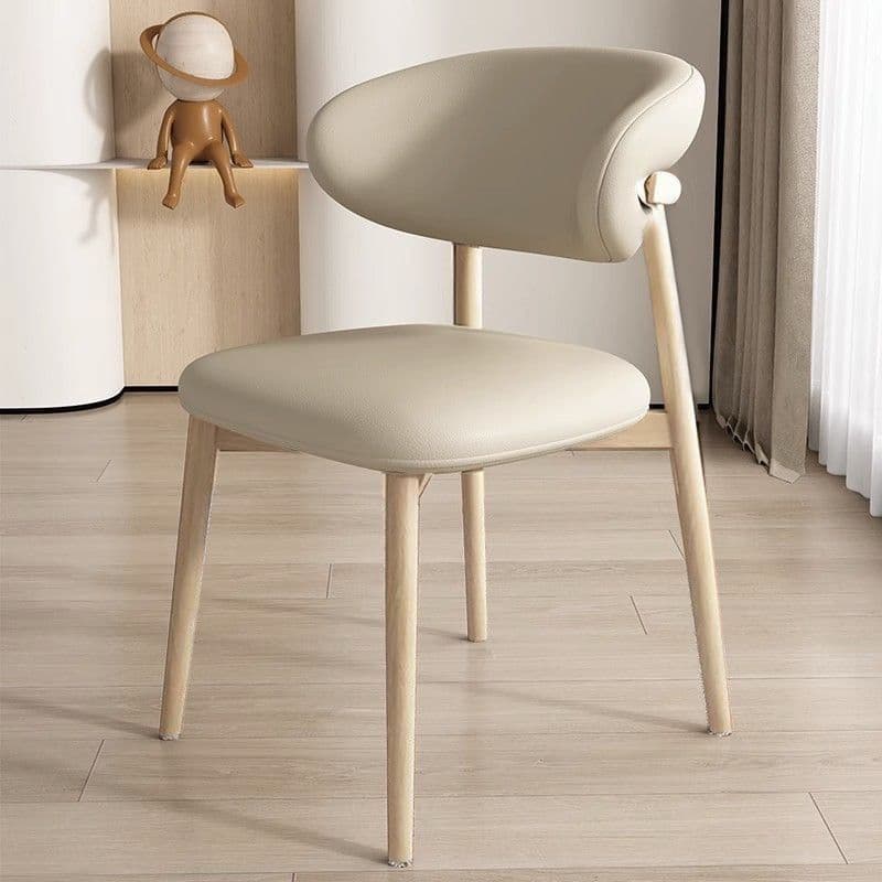 Modern Padded Armless Chair with Lumber Legs and Low Back - image 3
