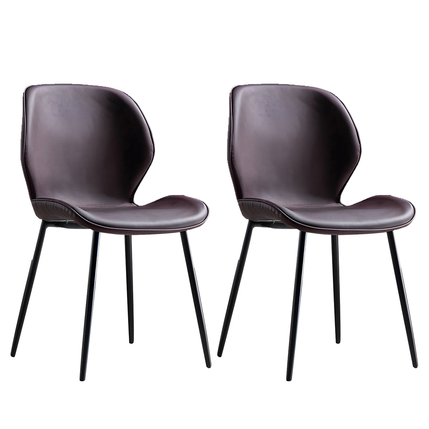 Scandinavian Leather Home Side Chair Matte Finish Wingback Dining Chair (Set of 2) - image 10