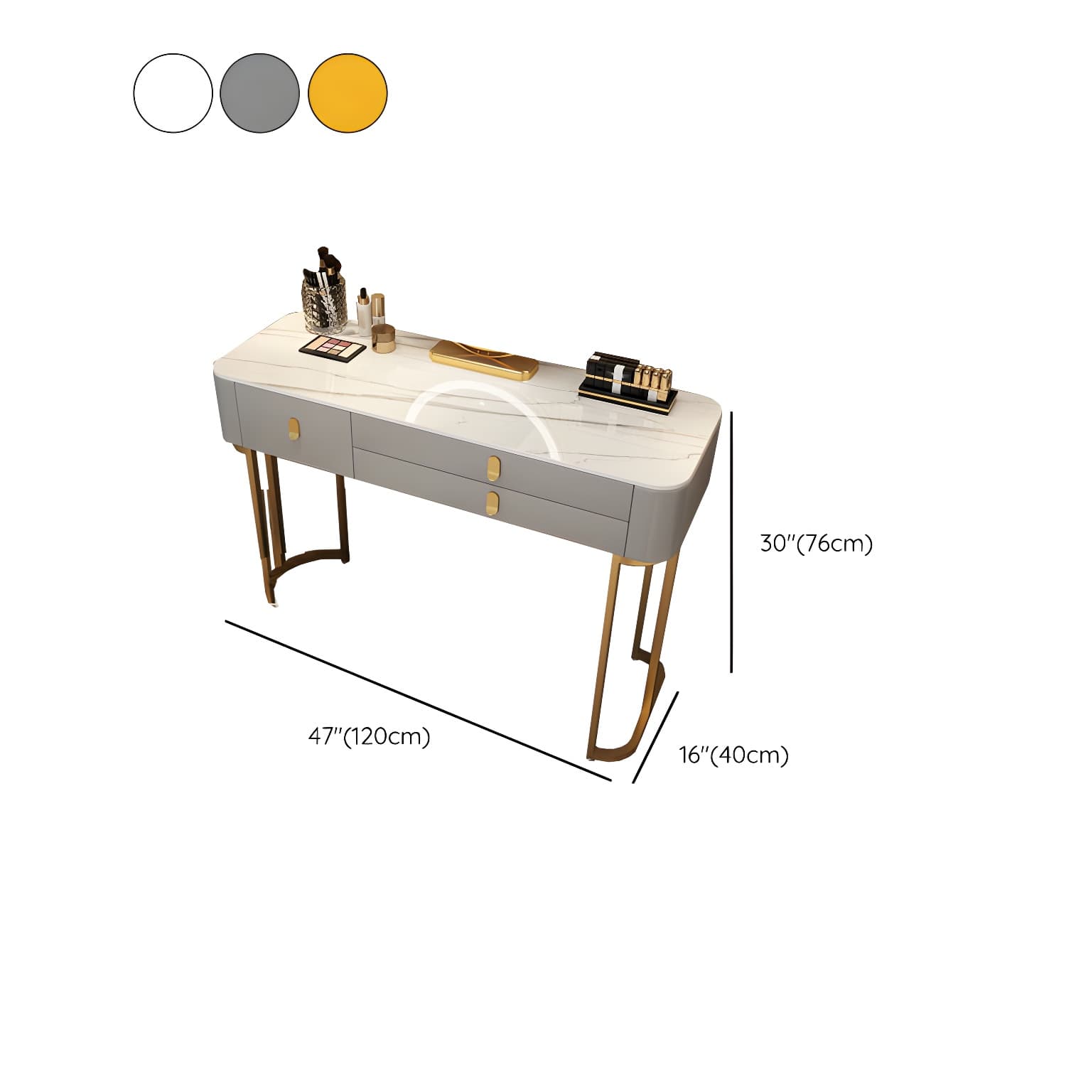 Lighted Mirror Vanity Dressing Table Bedroom Makeup Vanity with Drawer - image 19