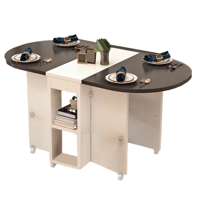 Collapsible Pedestal Manufactured Wood Kitchen & Dining Table 30in by 30in Modern Style - image 9