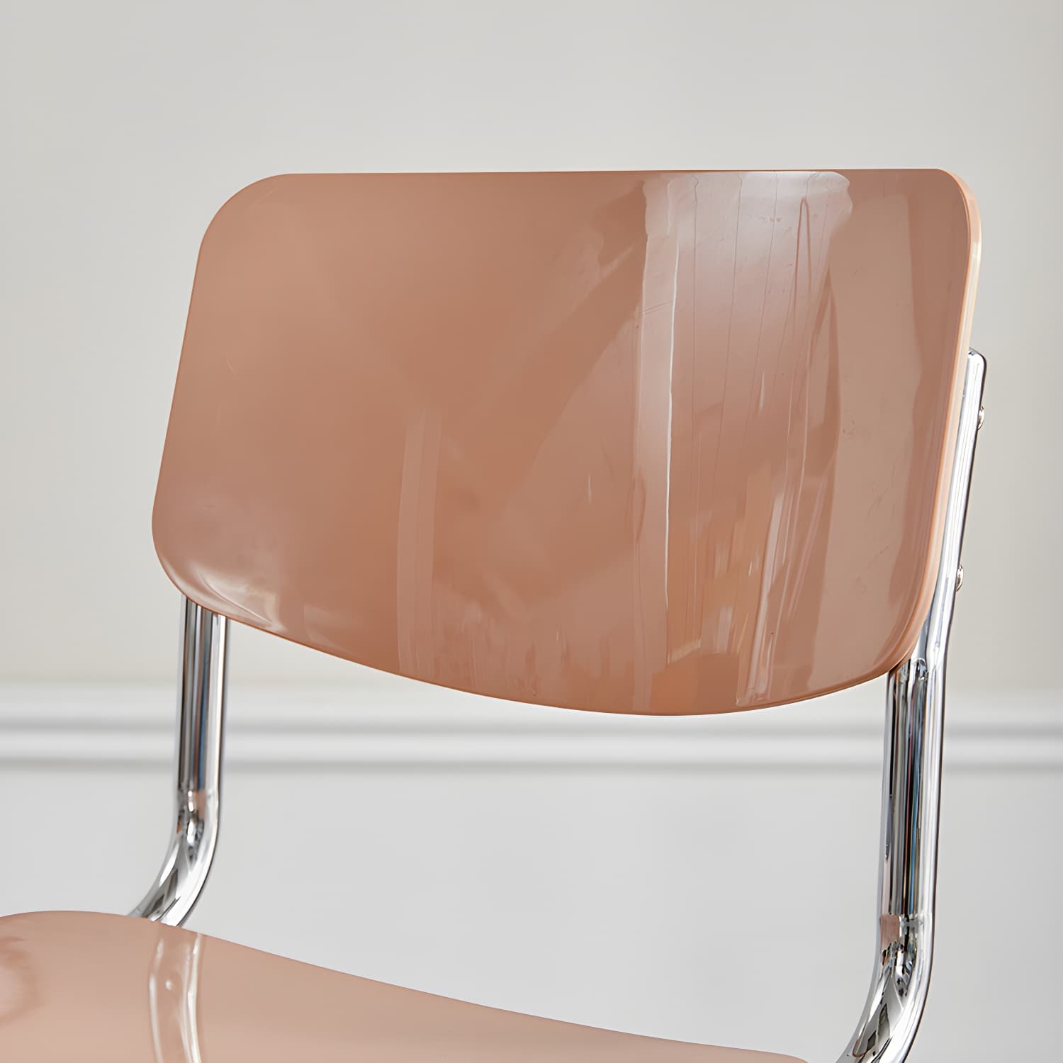 Modern Plastic & Acrylic Side Chair with Low Back and Open Back Style - Silver Leg Color - image 10