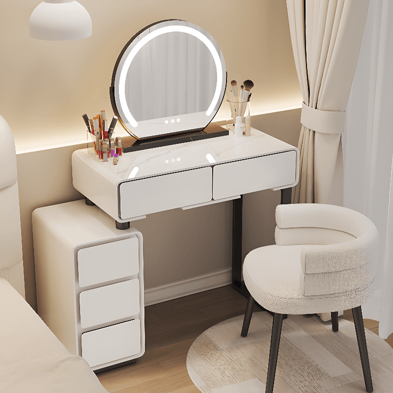 Standard/Small Lumber Vanity Set with 4/5 Drawers, White Seating, Mirror Lights, and Lighting System - image 7