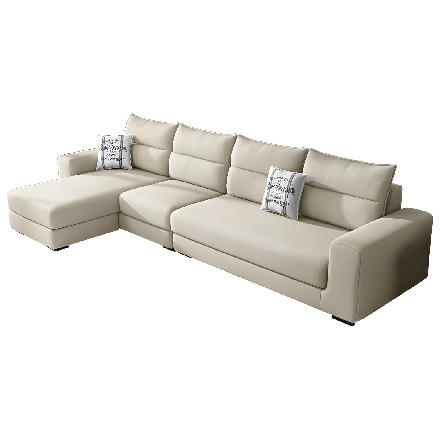 Modern Reversible L-Shape Sectional Sofa with Square Arm and Black Legs - image 17