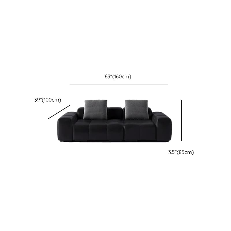 Tear Resistant Standard Sofa/Loveseat/Single Sofa in Midnight Black Genuine Leather - image 7