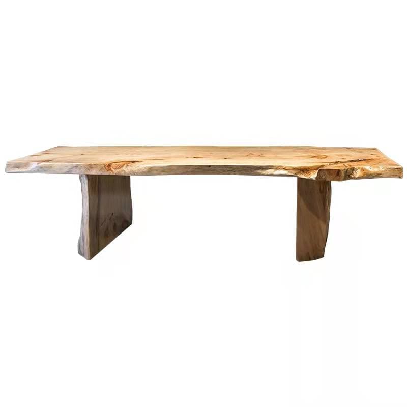 Modern Simple Style Rectangular Pine Dining Table with Natural Finish, Standard Height, Fixed Mechanism, for 8/6/4 People - image 5