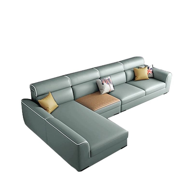 L-Shape Sofa Recliner in Lime Green/Tan/Coffee, Left Orientation - image 7
