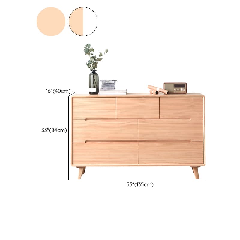 Five-Drawer Wooden Dresser, Natural Color, Modern Design, 50in Length, Pre-Drilled - image 19