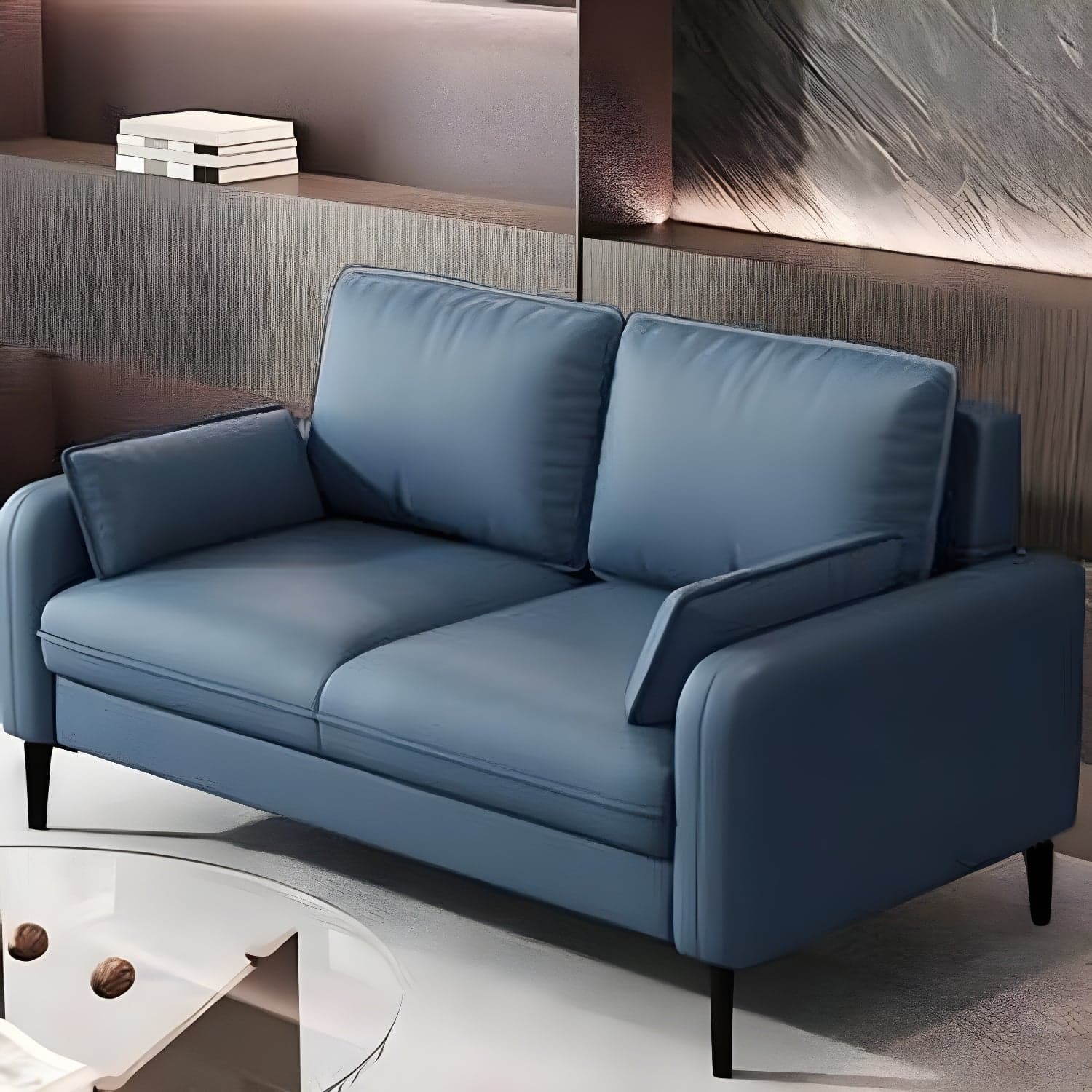 2-Seater Modern Cushioned Sofa with Bolster Pillows for Living Room - image 5