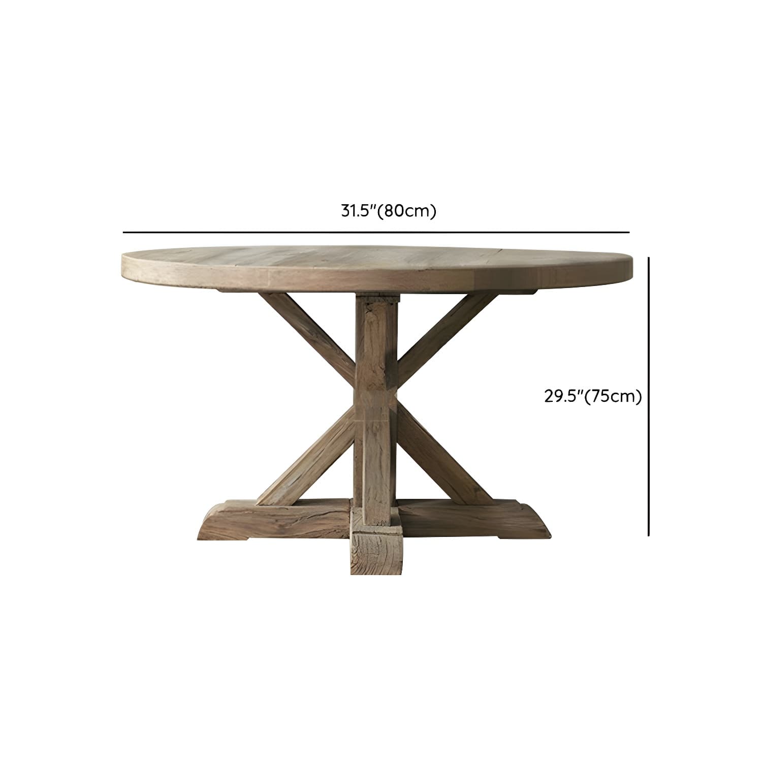 Distressed Solid Wood French Country Round Dining Table for Kitchen & Dining - image 7