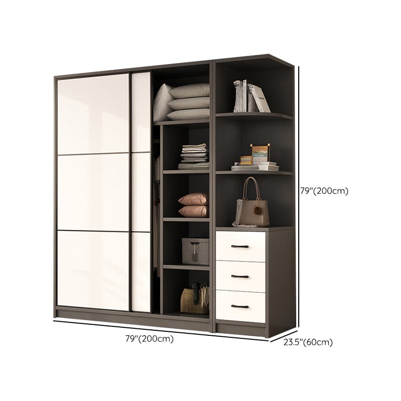 Detached Timber Gray Wardrobe Armoire with Soft Close Door, Interior Shelves and Hanging Rod, Soft Close Drawer Included/Not Included - image 21