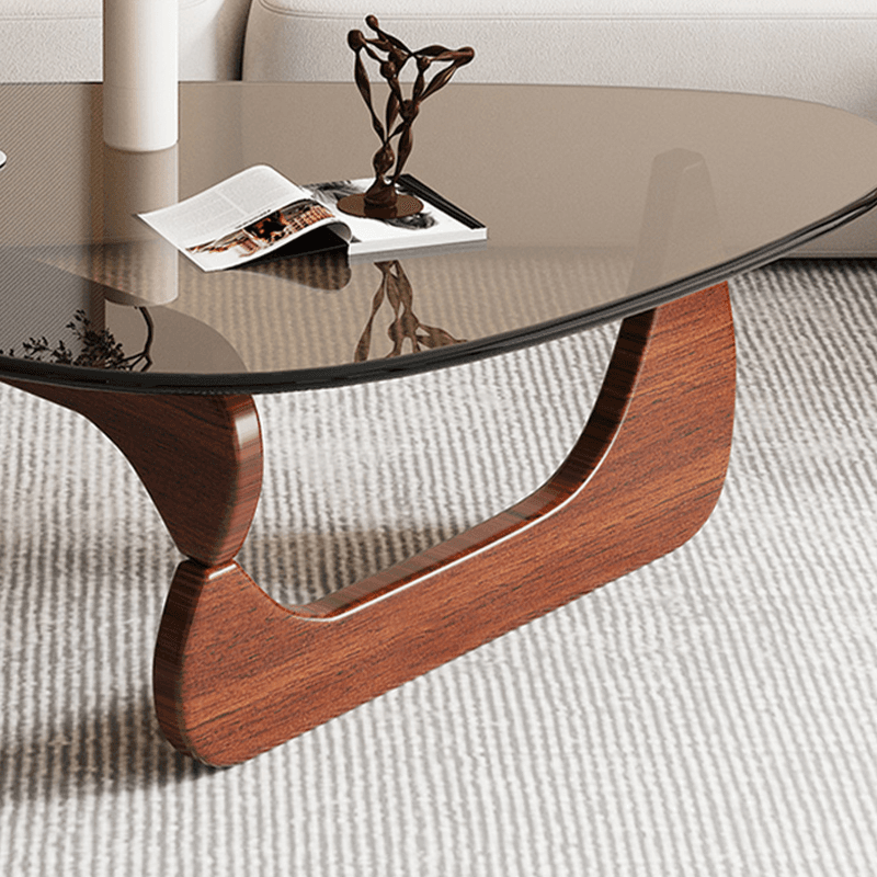 Simplistic Pennels Tempered Glass Single Side Table with Abstract Base Indoor Use - image 7