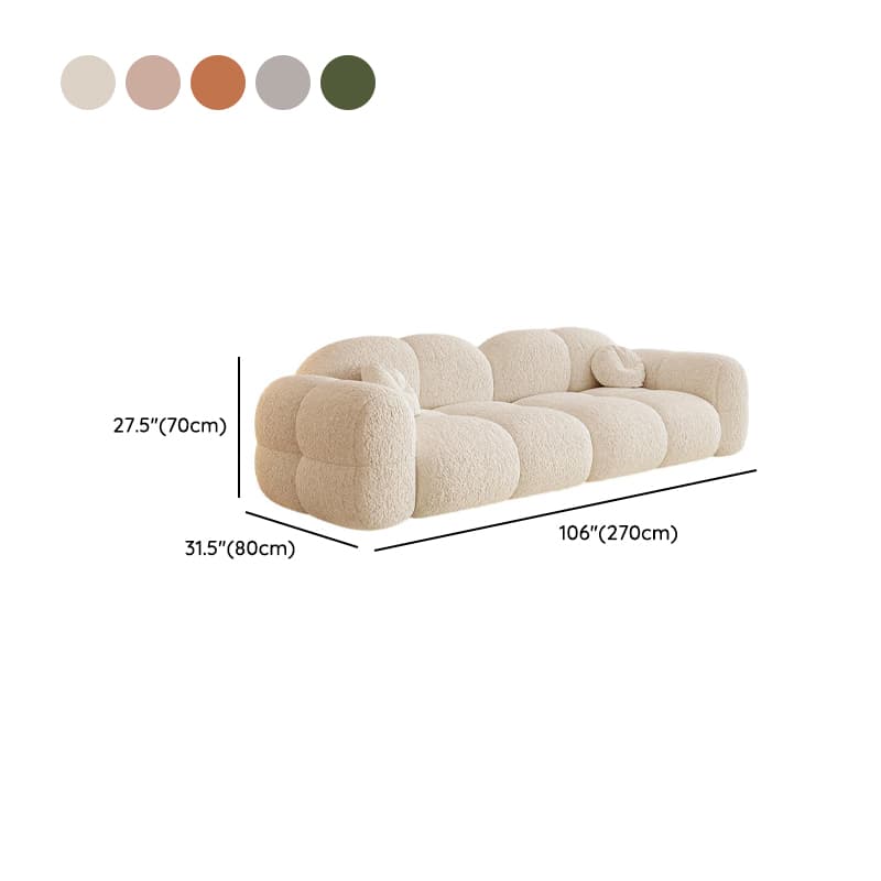 Contemporary Solid Color Tear Resistant Standard Sofa in Gray/Emerald Green/Ivory for 5/for 4/Seats 3 with 2 Pillows - image 15
