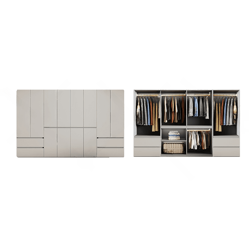 Cream Trendy Reclaimed Wood Wardrobe Armoire with Soft Close Drawer, Soft Close Door, Interior Shelves, and Clothing Rod - image 36