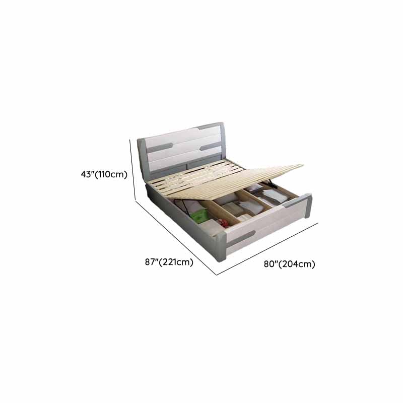 Solid Color Natural Wood Storage Bed with 2 Drawers for Living Room - image 12