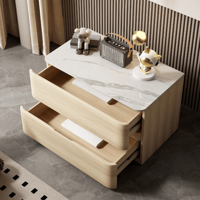 Postmodern Bedside Cabinet Nightstand with 2 Drawers - image 11