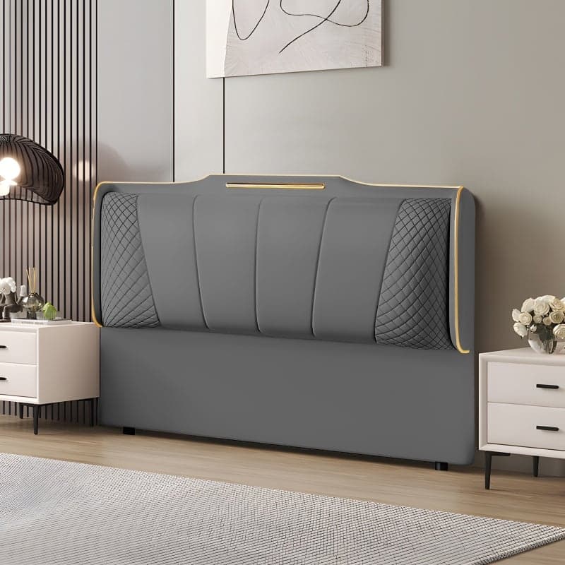 Simplistic Style Queen Wingback Headboard with Camelback Shape in Pine Wood, No Distressing, Featuring Sponge Upholstery and Standard Height - image 4