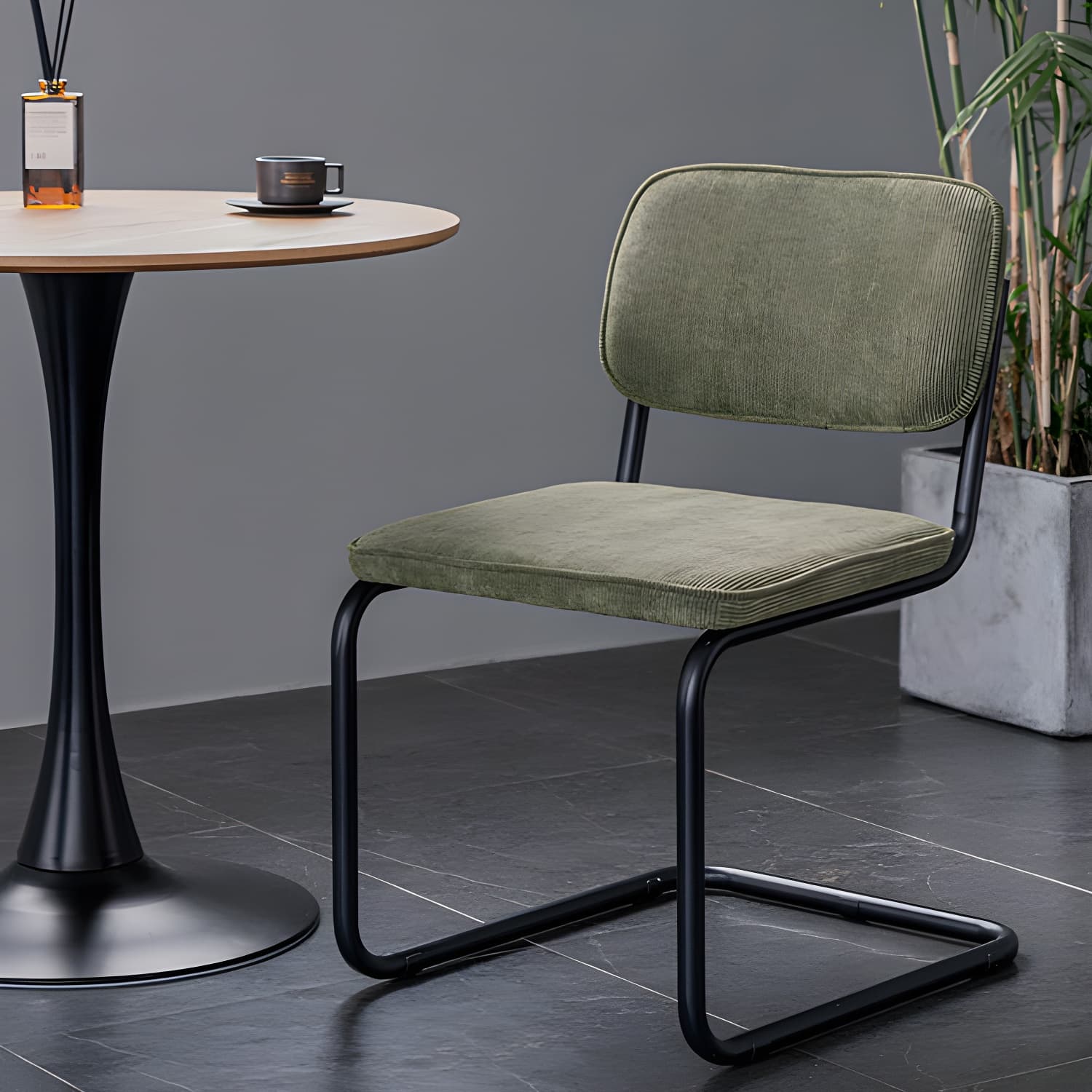 Contemporary Style Dining Chairs Armless Open Back Chairs with Metal Legs - image 17