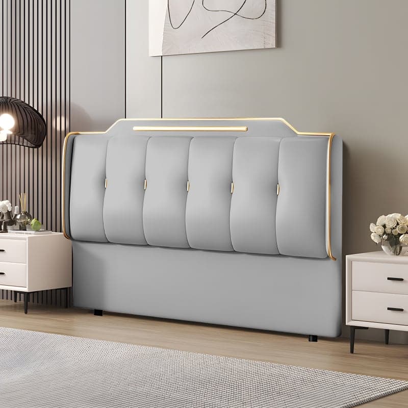 Simplistic Style Panel Headboard with No Distressing, Piled Tufted Rectangular Design for King/Queen/Full Bed, Featuring Sponge Upholstery and Standard Height - image 7