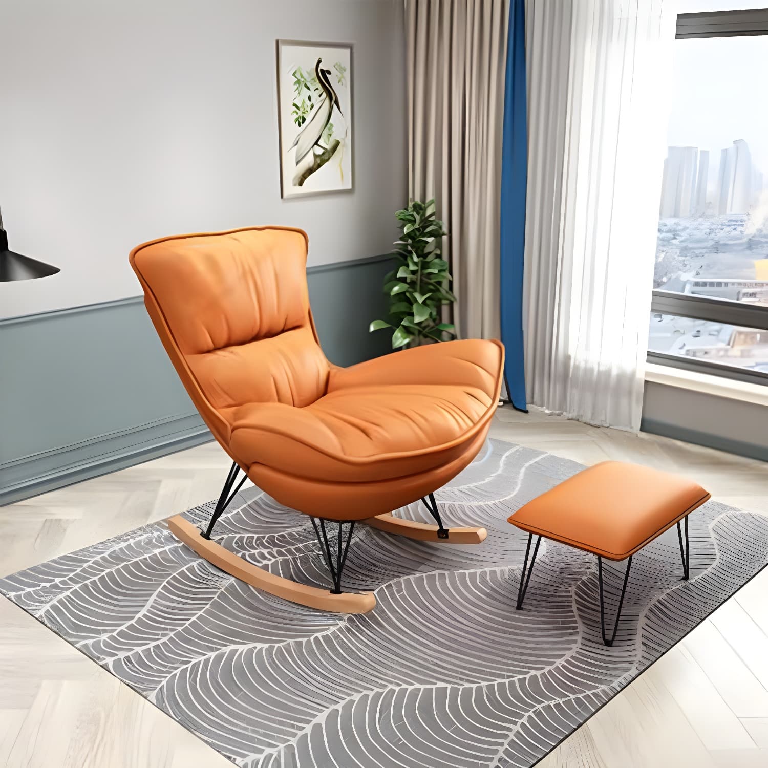 Modern Style Rocking Chair Indoor Sofa Rocking Chair for Living Room - image 7