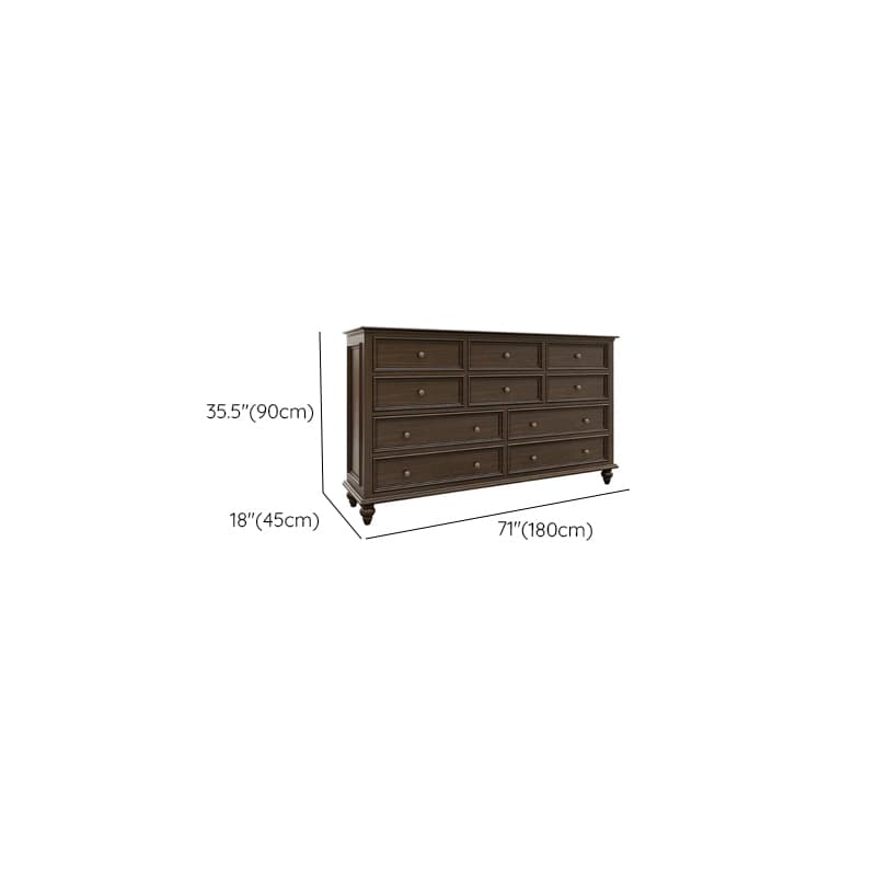 Classic Cocoa Lumber Horizontal/Vertical Console Dresser/Lingerie Chest/Bachelor Chest with 9 Drawers/7 Drawers/6 Drawers - image 17