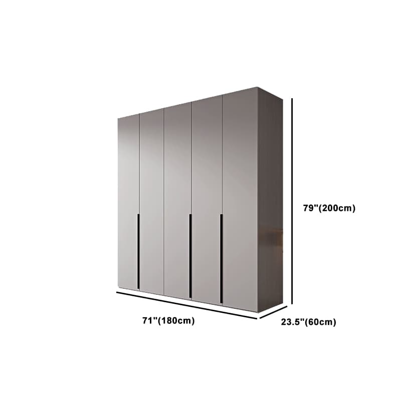 Trendy Grey Wooden Almirah with Clothing Rod, Interior Shelves, Soft Close Drawer & Soft Close Door - image 21