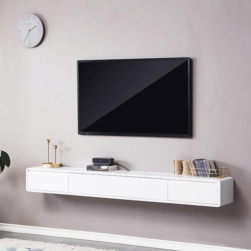 Rubberwood Scandinavian 20''x24'' Floating Mount Wood TV Stand with Drawers and Shelves - image 11