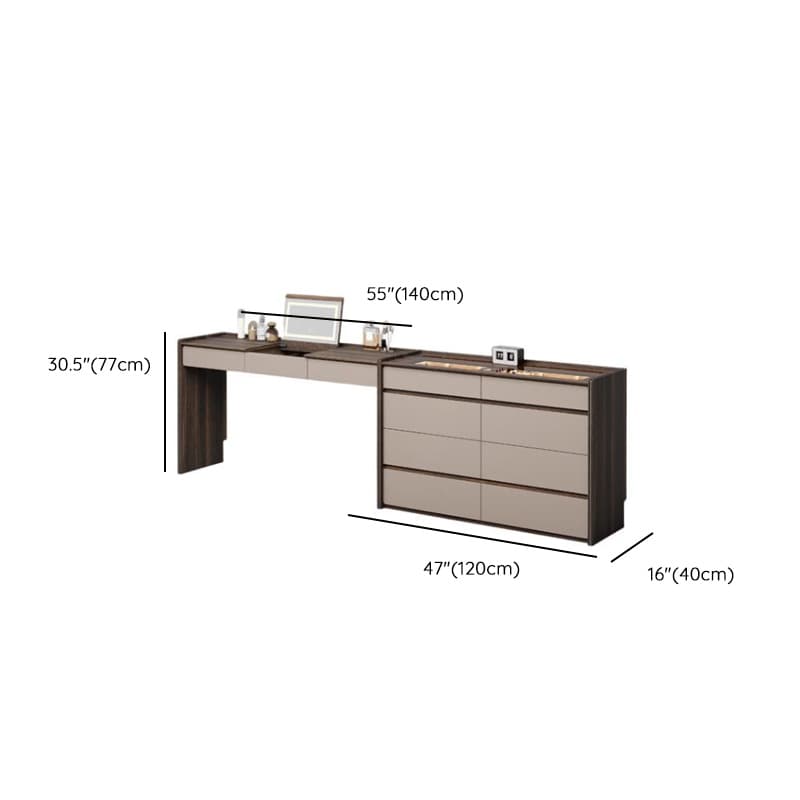 Multi-Purpose Vanity Set with 10 Drawers, Lighting, Push-Pull, 2-in-1 Functionality, Adjustable Touch and Brightness - image 13