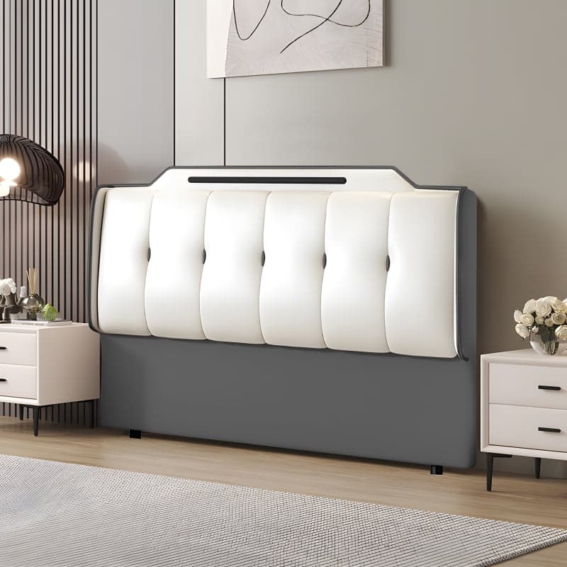 Simplistic Style Panel Headboard with No Distressing, Piled Tufted Rectangular Design for King/Queen/Full Bed, Featuring Sponge Upholstery and Standard Height - image 3