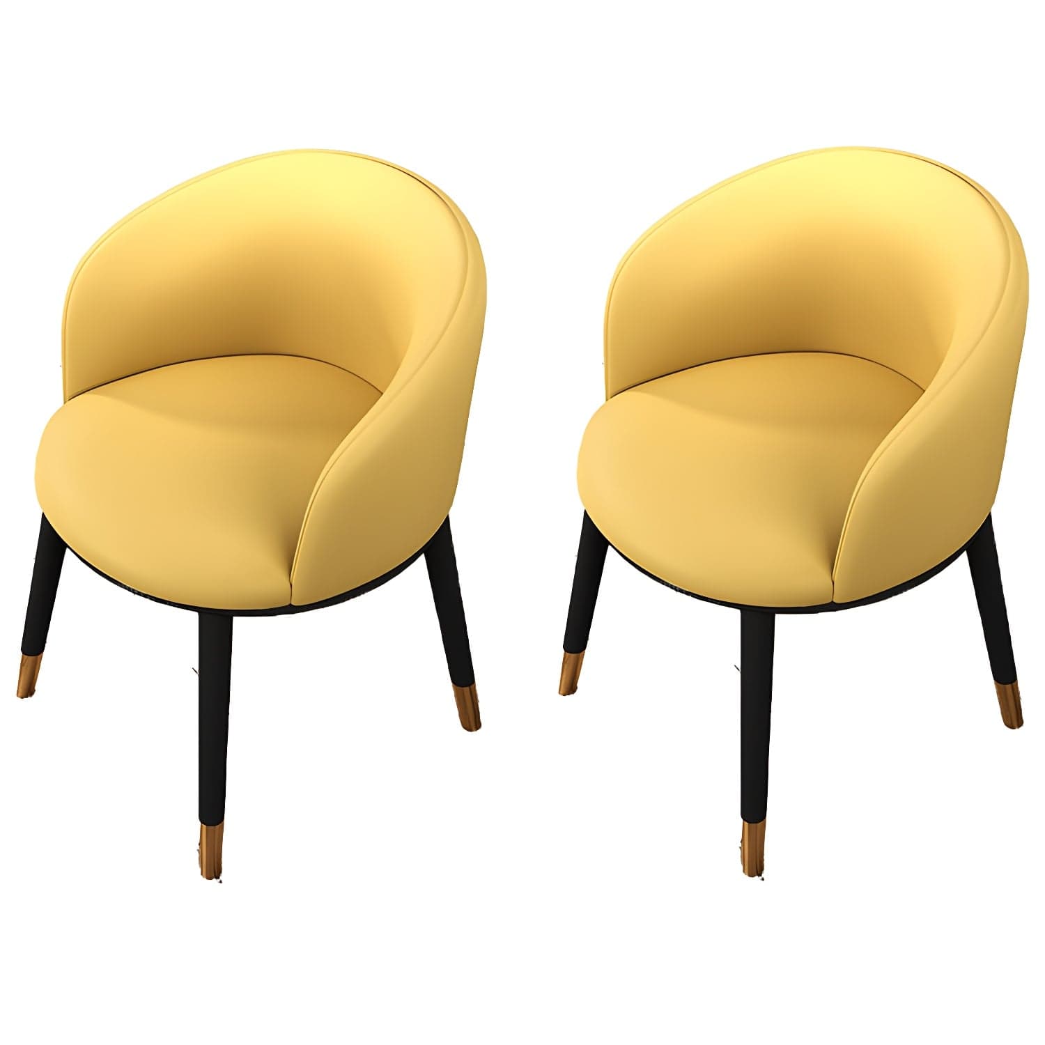 Contemporary Leather Home Arm Chair Solid Back Matte Finish Dining Chair - image 6