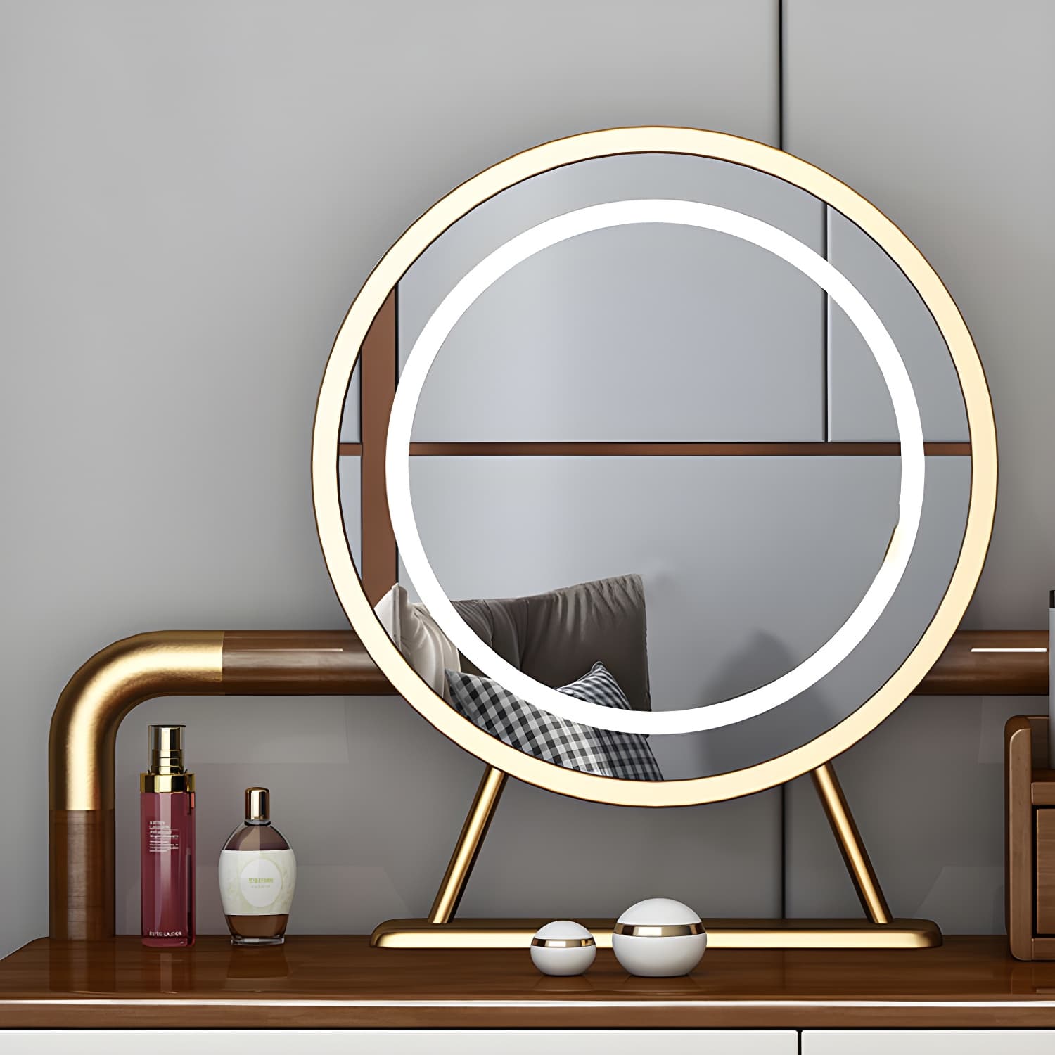 Solid Wood Make-up Vanity With Drawers and Stool for Bedroom - image 11