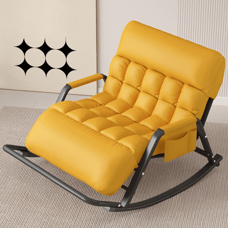 Black/Grey/Cerulean Simple Upholstered Rocking Seat for 2 with Padded Track Arm - image 9