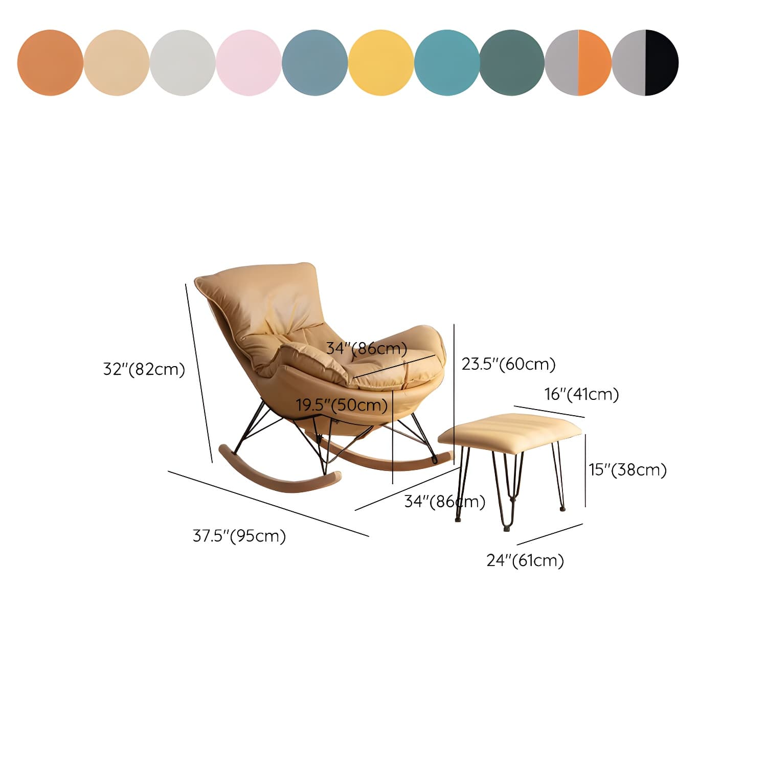 Modern Single Lazy Rocking Chair Indoor Sofa Rocking Chair with Cushion - image 16