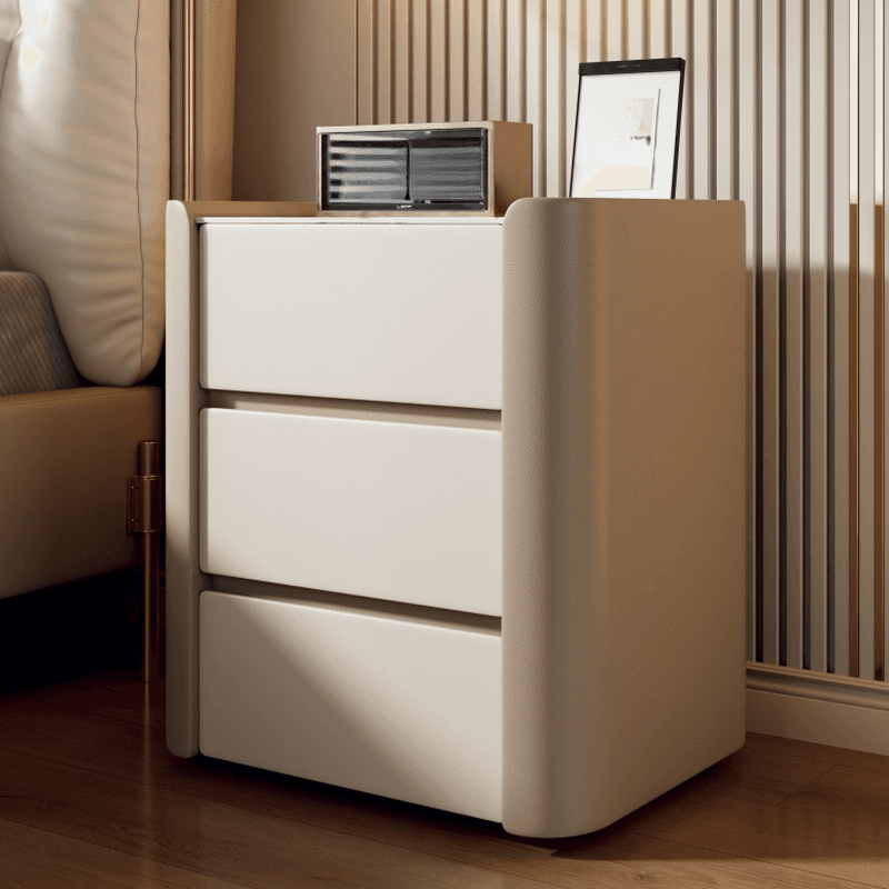 Organic Modern Stone Countertop Bedside Cabinet Nightstand with 3 Drawers - image 10