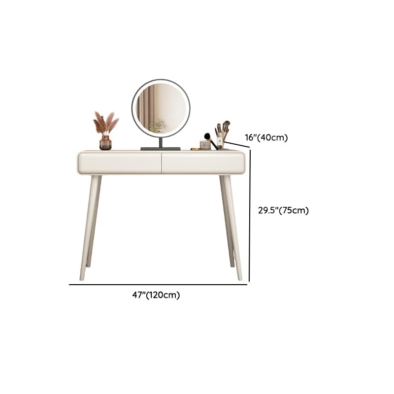 Simplistic Standard/Small Vanity Set with Reclaimed Wood Table Top, White Seat, 2 Drawers, and Mirror Lights - image 12