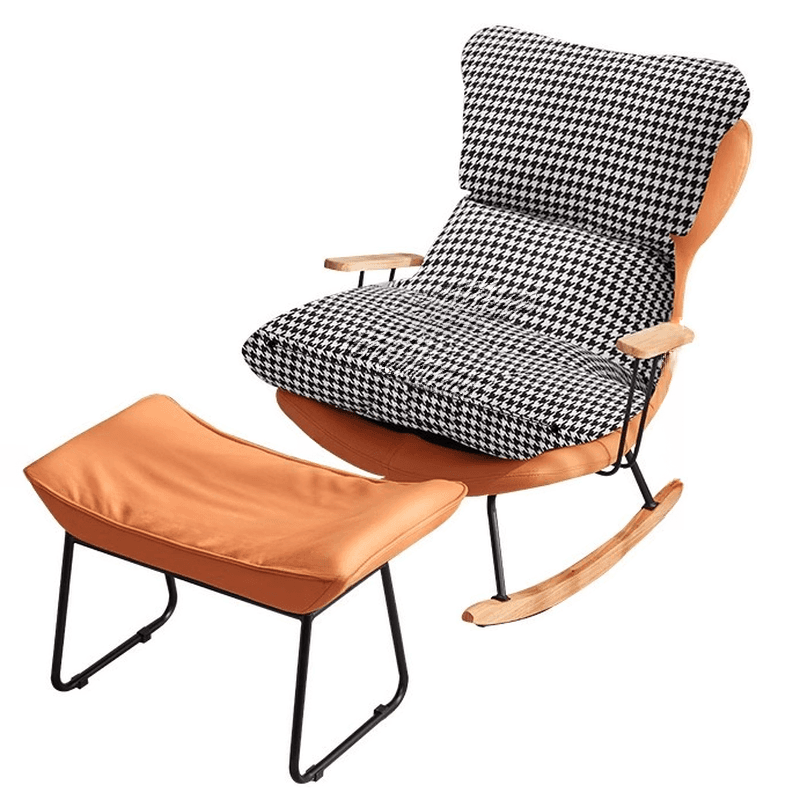 1 Piece Set/2 Piece Set Water Resistant Padded Living Room Rocking Chair in Chalk/Grey/Citrus Color with Upholstered Back and Track Arm in a Simple Style, Ottoman Included/Not Included - image 20