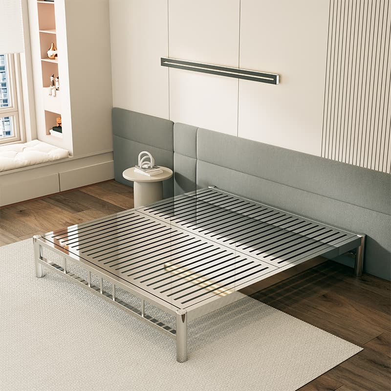 Solid Color Stainless Steel Platform Bed for Bedroom - image 3