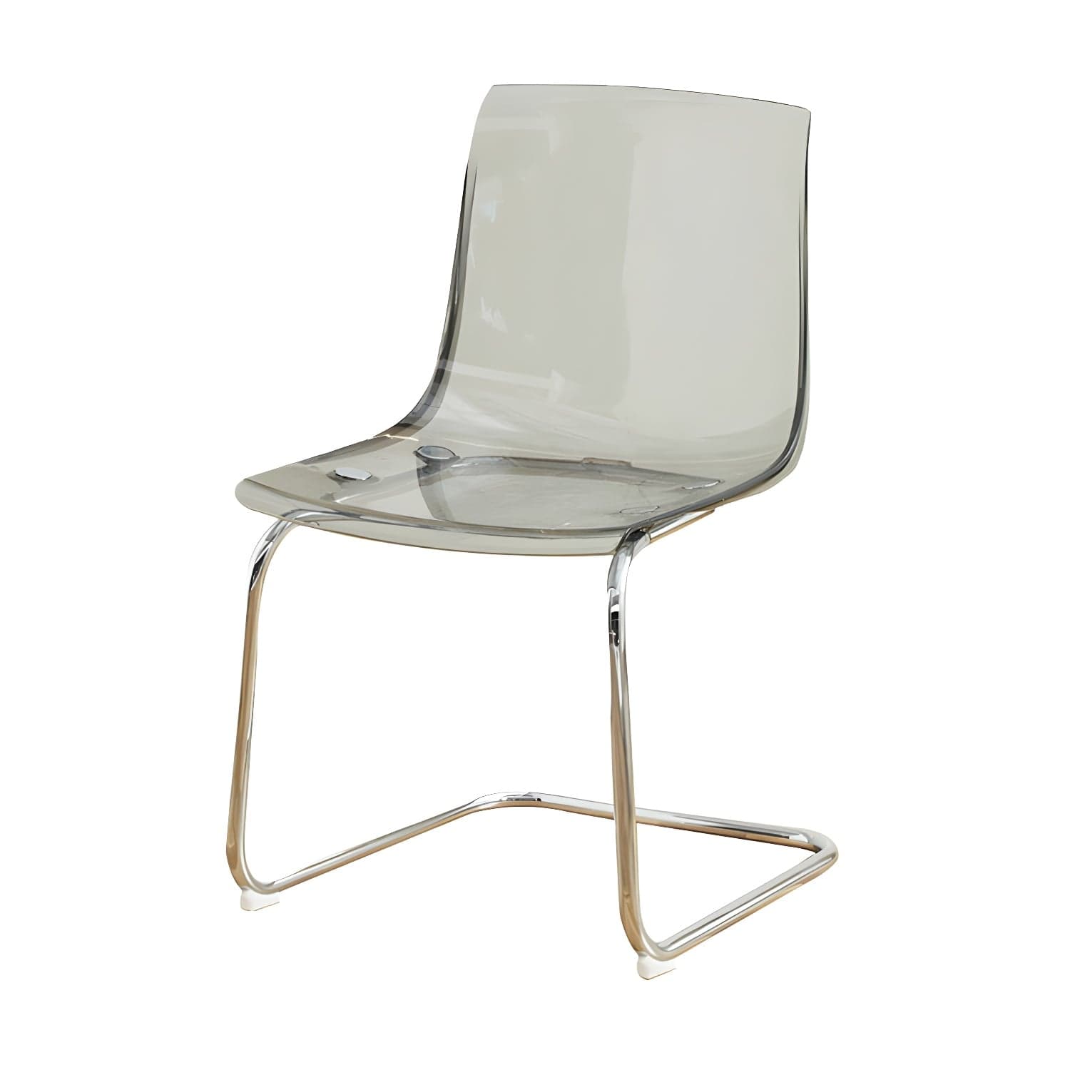 Scandinavian Style Silver Leg Plastic & Acrylic Side Chair for Kitchen & Dining - image 6