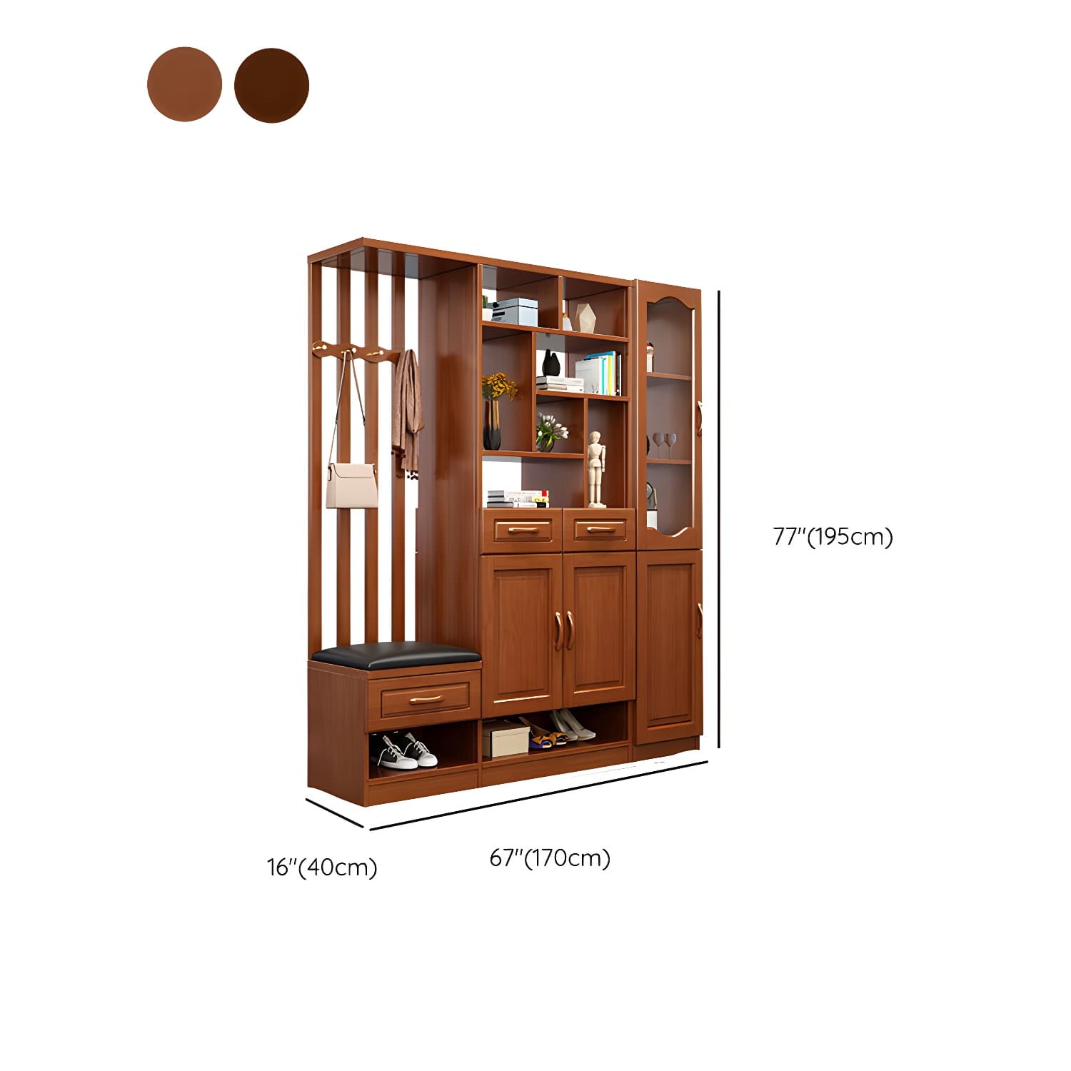 Solid Wood Modern Accent Cabinet with Doors and Drawers for Living Room - image 24