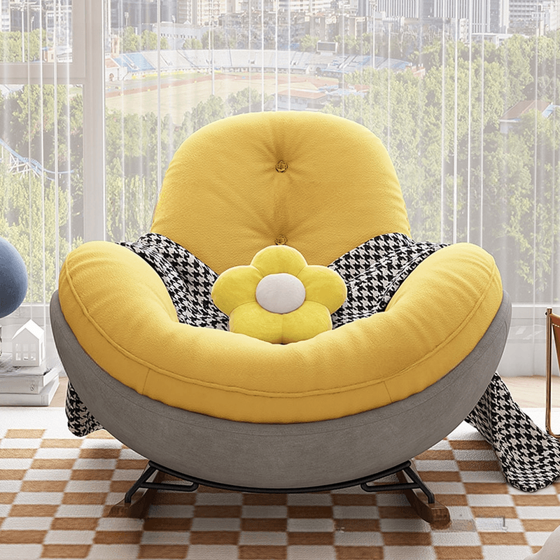 Casual Chalk/Olive Green/Rose Upholstered Living Room Rocking Chair, with Cushioned - image 15