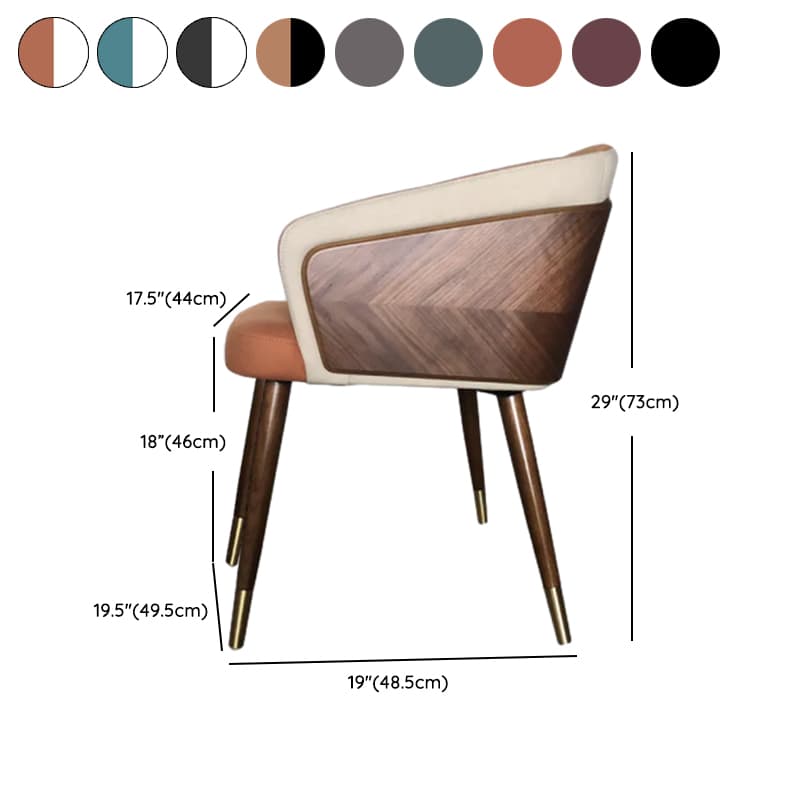 Bordered Reliable Upholstered Arm Chair with Solid Back and Wooden Legs for Dinette in a Lavish Style - image 17
