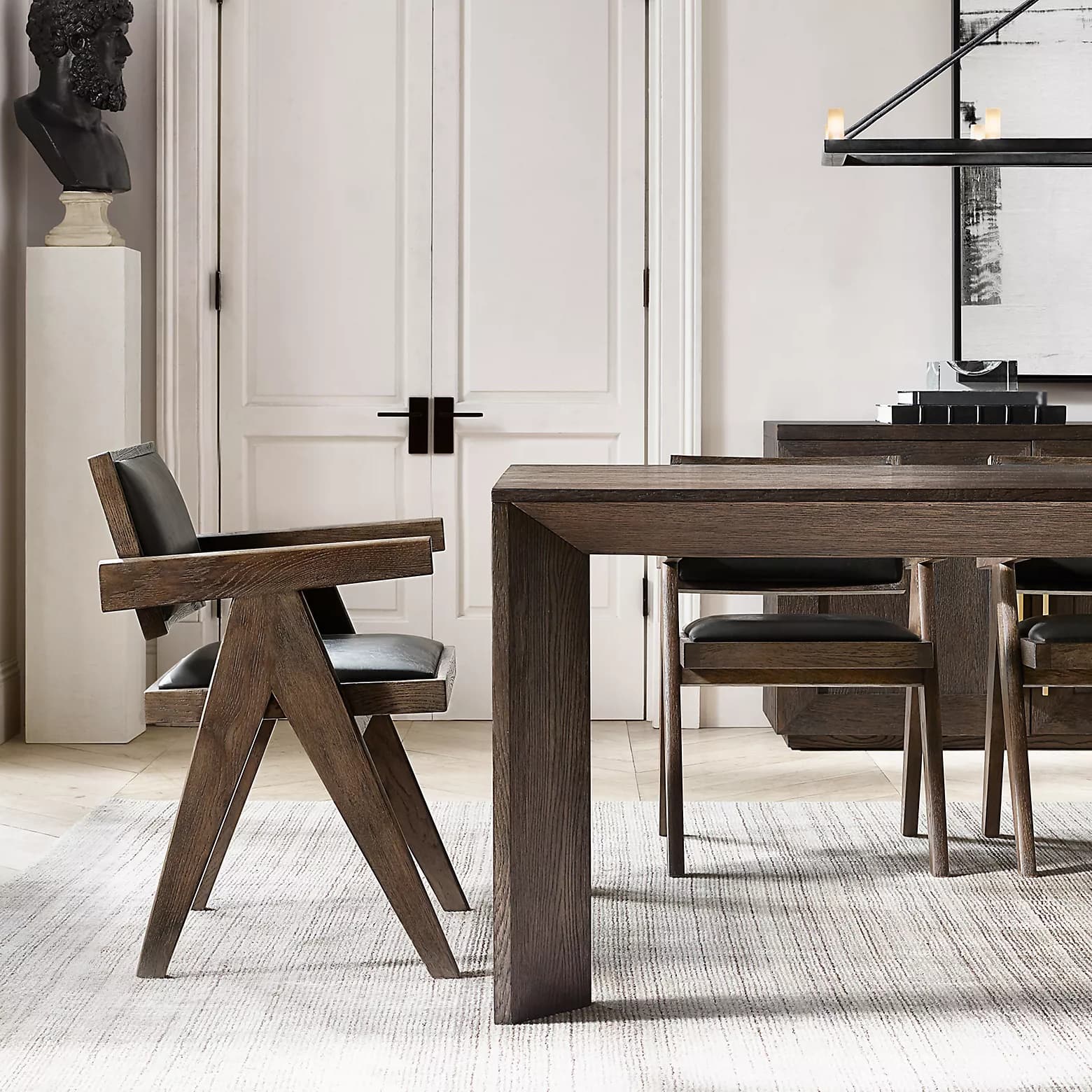 Industrial Pine Wood Dining Table Rectangle Kitchen Wooden Table with 4 Legs - image 5