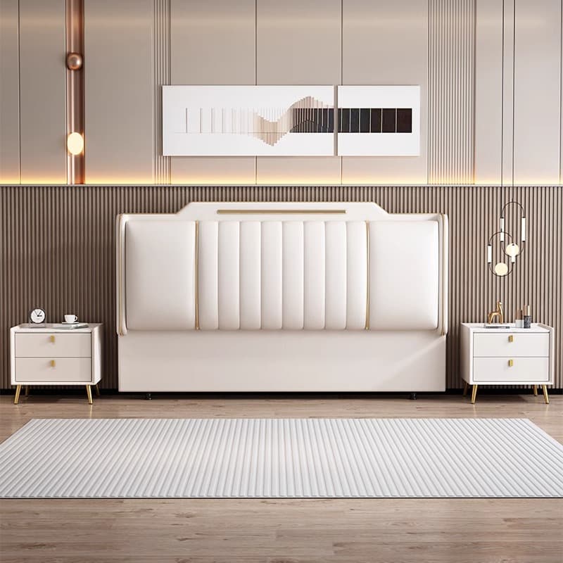 Modish Style Panel Headboard in Pine Wood with No Distressing, Rectangle Shape for Full/Twin/King Bed, Featuring Sponge Upholstery Fill and Standard Height - image 9