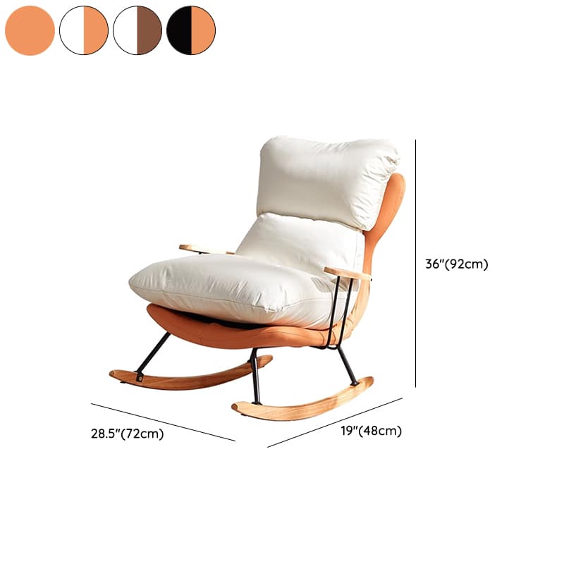 1 Piece Set/2 Piece Set Water Resistant Padded Living Room Rocking Chair in Chalk/Grey/Citrus Color with Upholstered Back and Track Arm in a Simple Style, Ottoman Included/Not Included - image 21