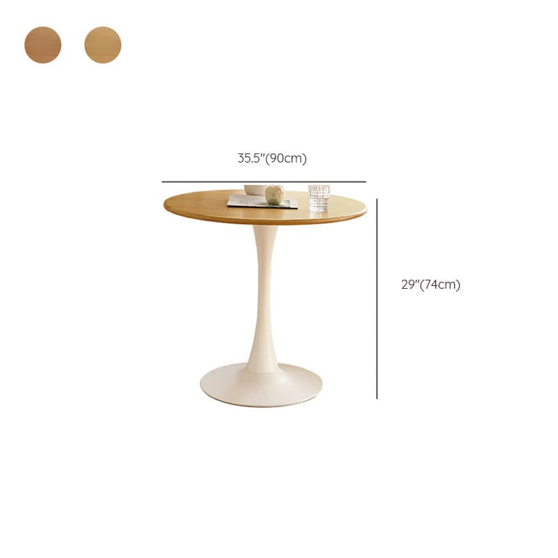 Modern Round Fixed Table Rubber Solid Wood Standard Height Dining Table for Seats 2 - image 19
