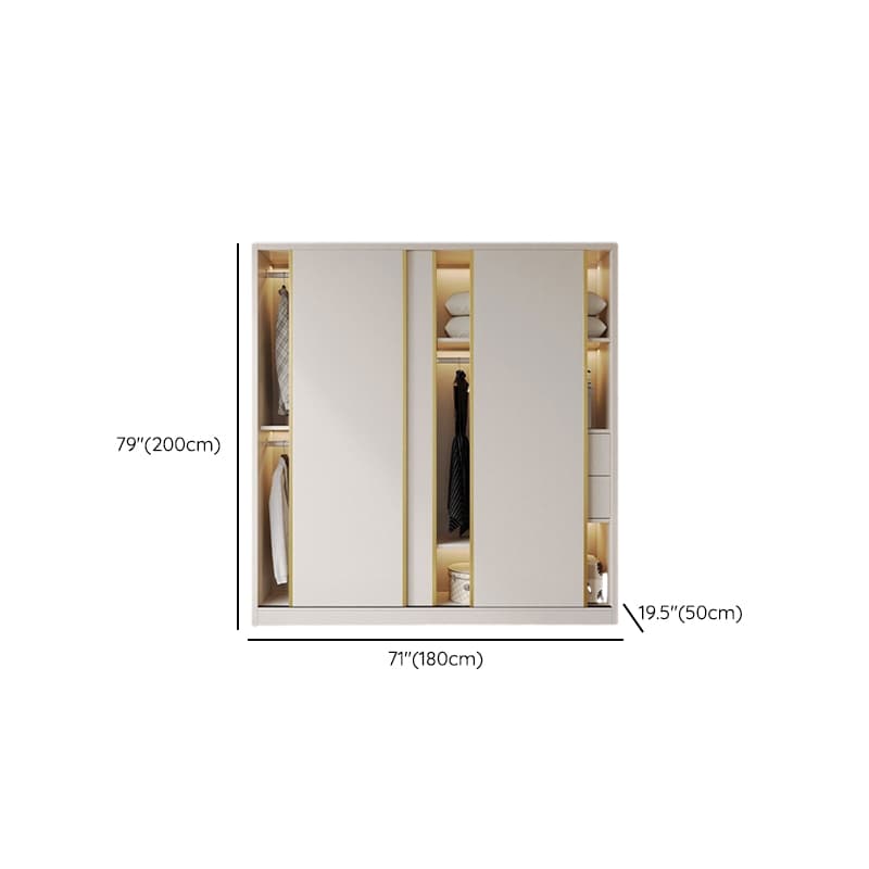 Attractive Modern White Wardrobe Armoire with Clothing Rod & Shelves - image 25