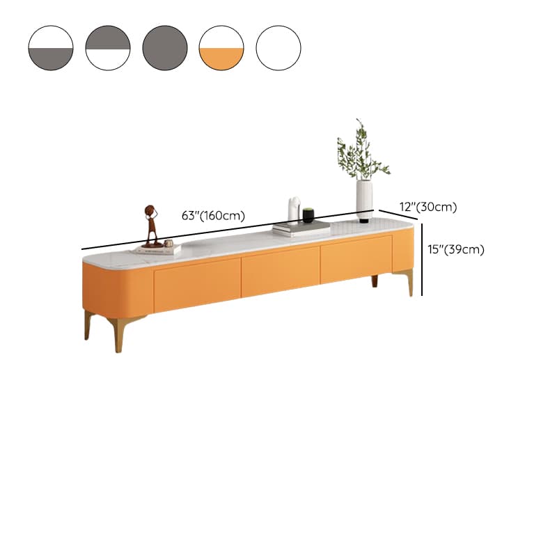 Modish Vitreous TV Stand with 3 Drawers for Sitting Room - image 11